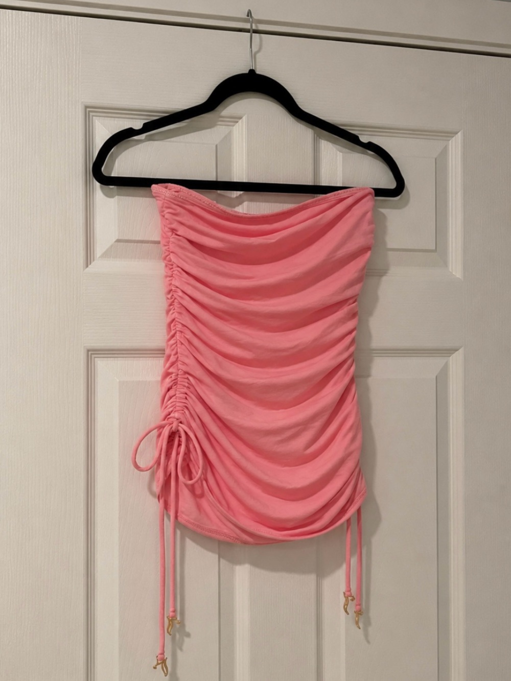 Vintage Juicy Couture Beach Royalty Pink Ruched Tube Top Dress Y2K Barbiecore Fe